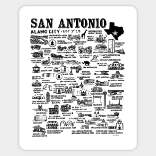 San Antonio Map Sticker